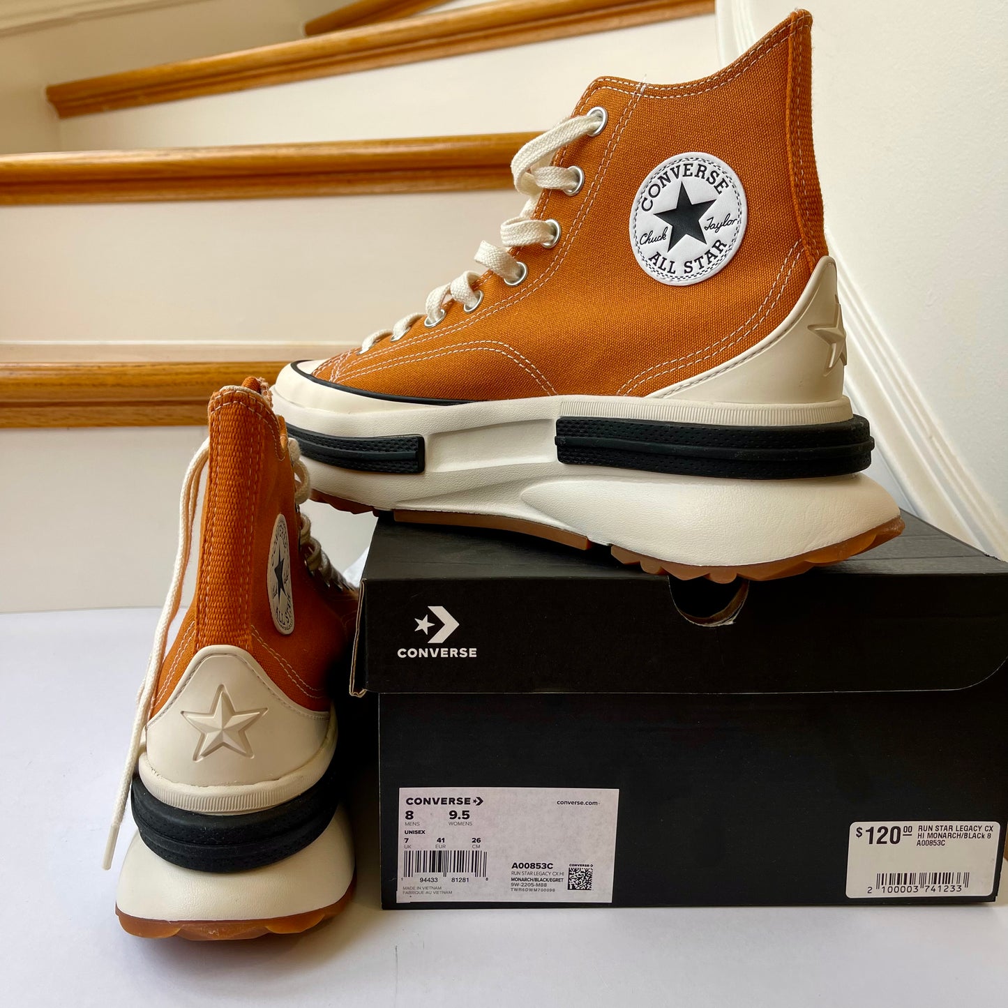 Converse Run Star Legacy CX Hi Platform high top Chuck Taylor sneaker monarch orange
