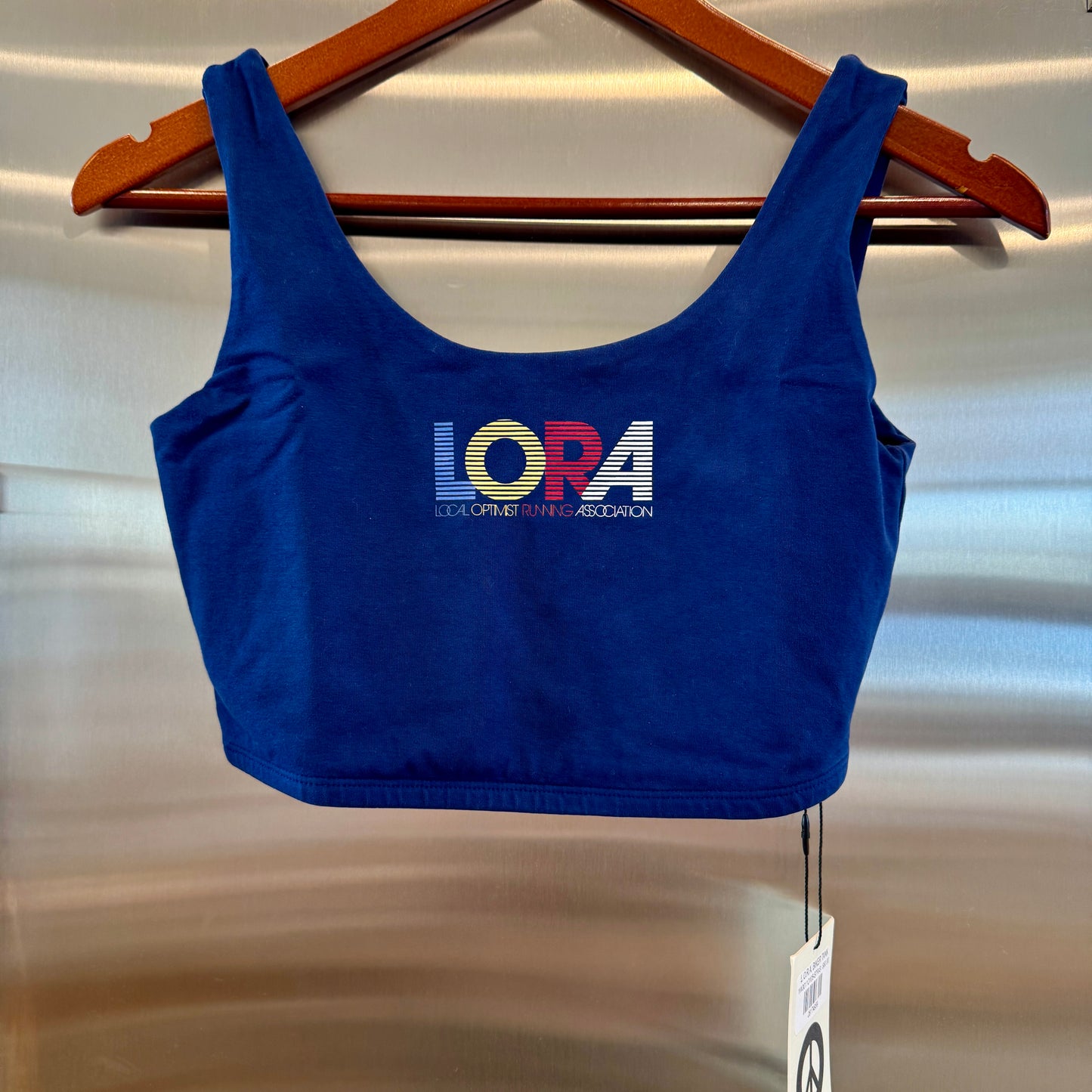 MadHappy Local Optimist Run Club Top Biker Athletic Tank in Starry Blue Navy