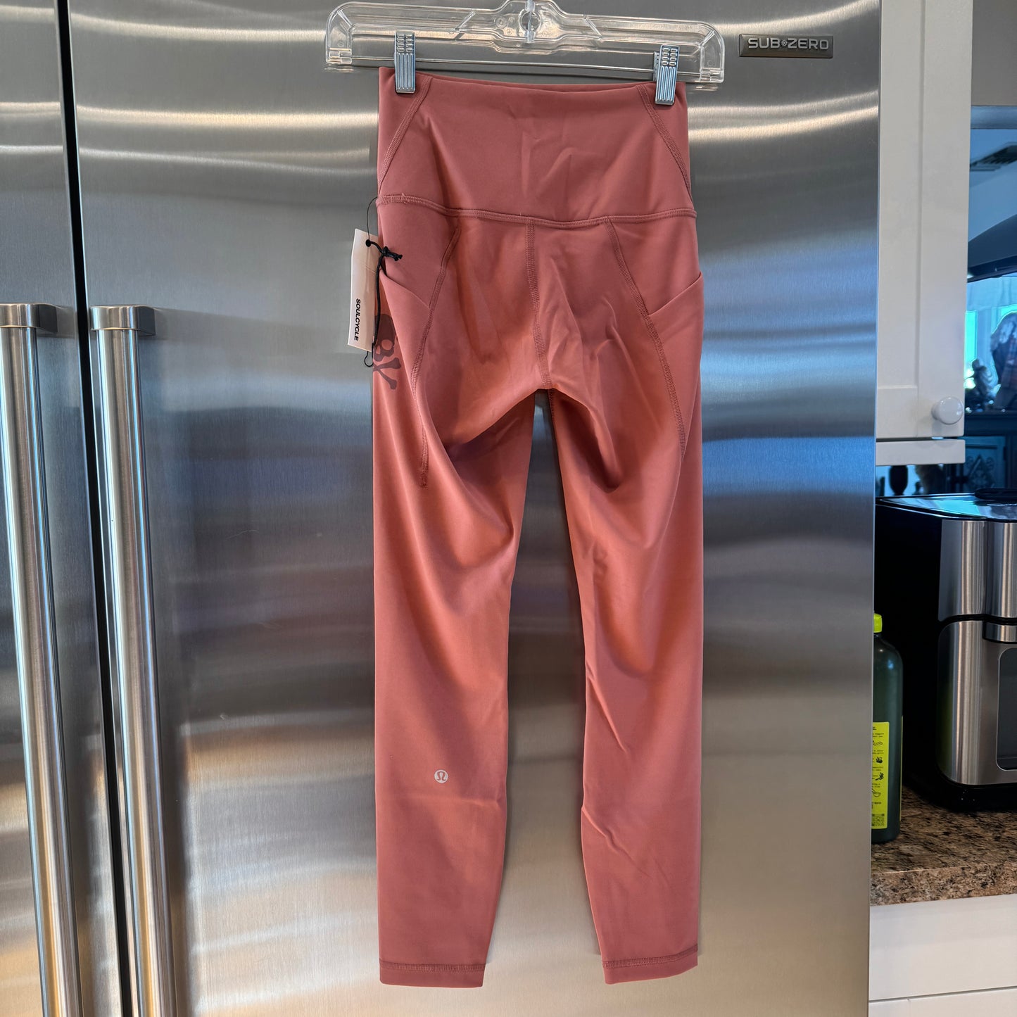 Lululemon x Soul Cycle Matching Set in Brier Rose Wunder Train Tight 25” and Long Line Bra