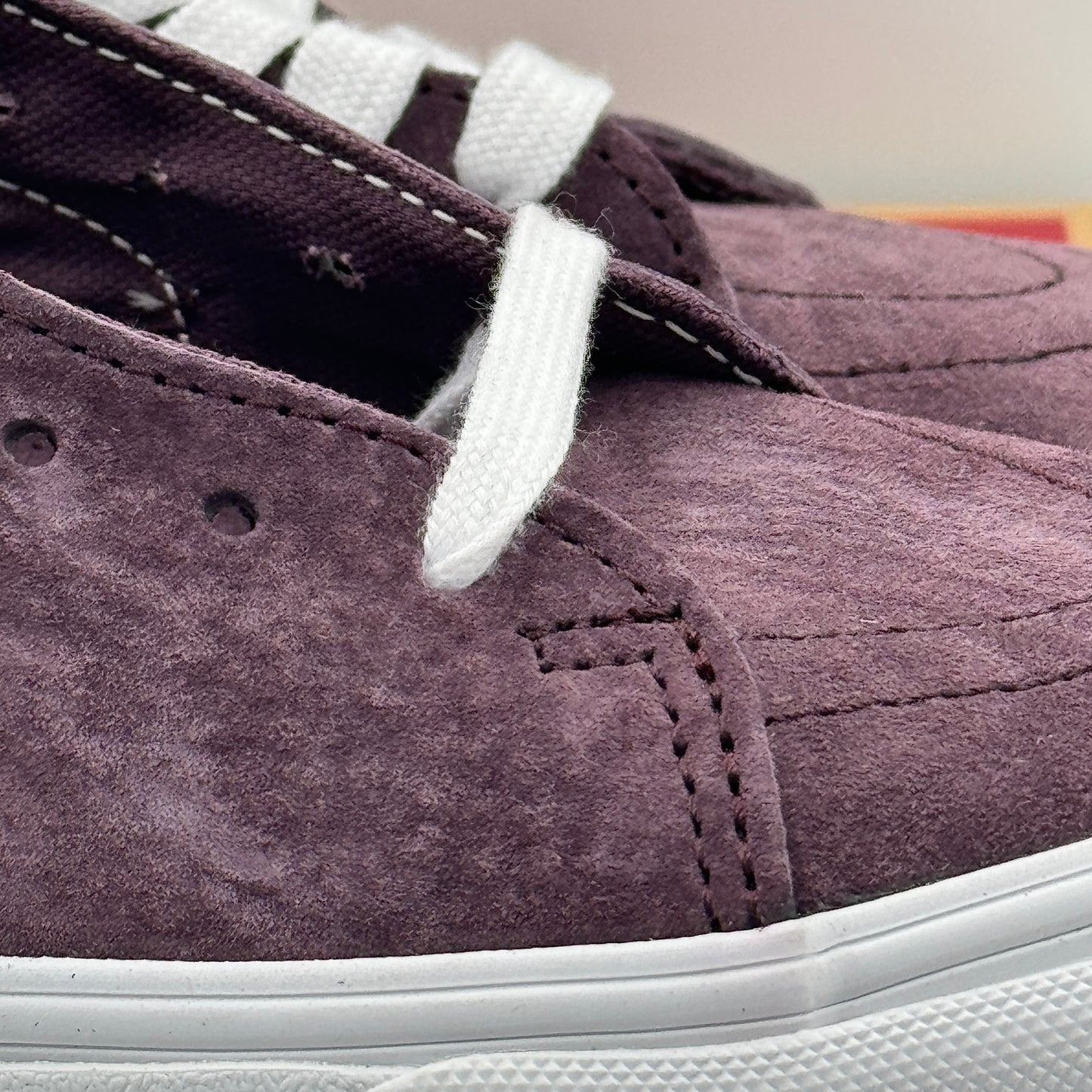 Vans Sk8 Hi Pig Suede Wine Tasting Dark Purple Skate Sneakers High Tops