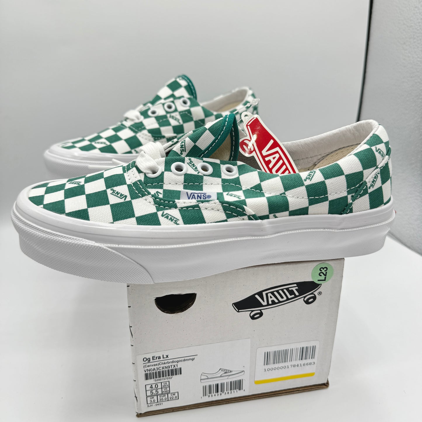 Vans OG Era LX Low Lace Up Sneakers green logo checkerboard classic sneakers