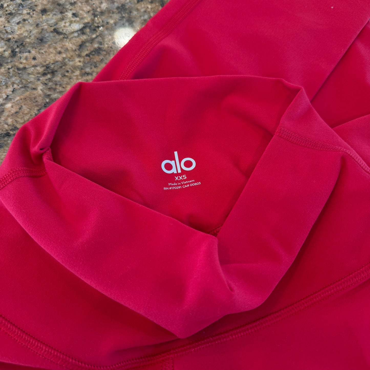 Alo Bold Red Alosoft Leggings High Waisted 7/8 Pants