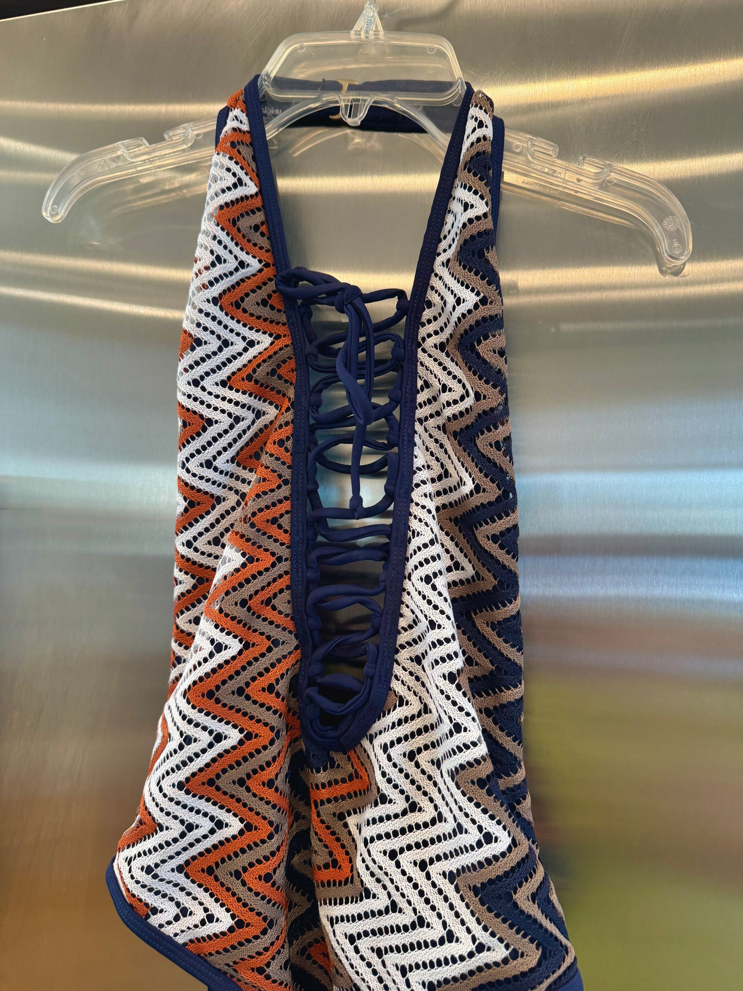 Nasty Gal Chevron Knit One Piece Swimsuit , Plunge Neckline