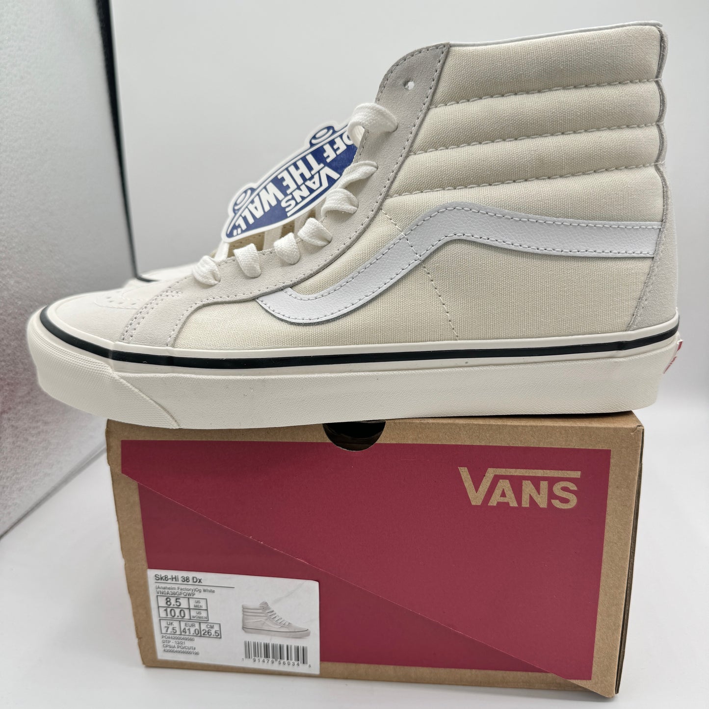 Vans Sk8 Hi 38 DX Cream OG White Anaheim Factory Edition UNISEX Brand New Sneakers