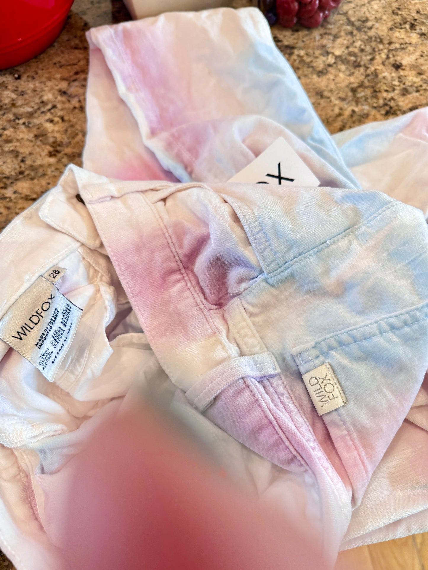 Wildfox Marianne Pant in Skinny Magic “In My Mind “ Pastel Multicolor Velvet
