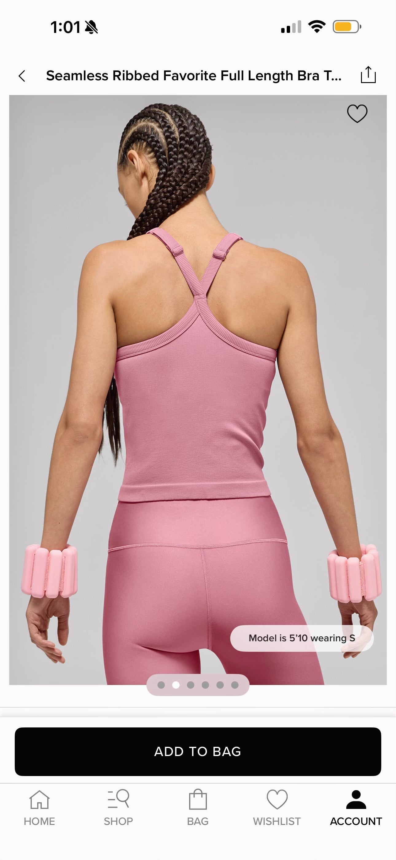 Alo Matching Set- Match Point Shorts and Seamless Ribbed Favorite Full Length Bra Tank Top in Pink Wild Rose