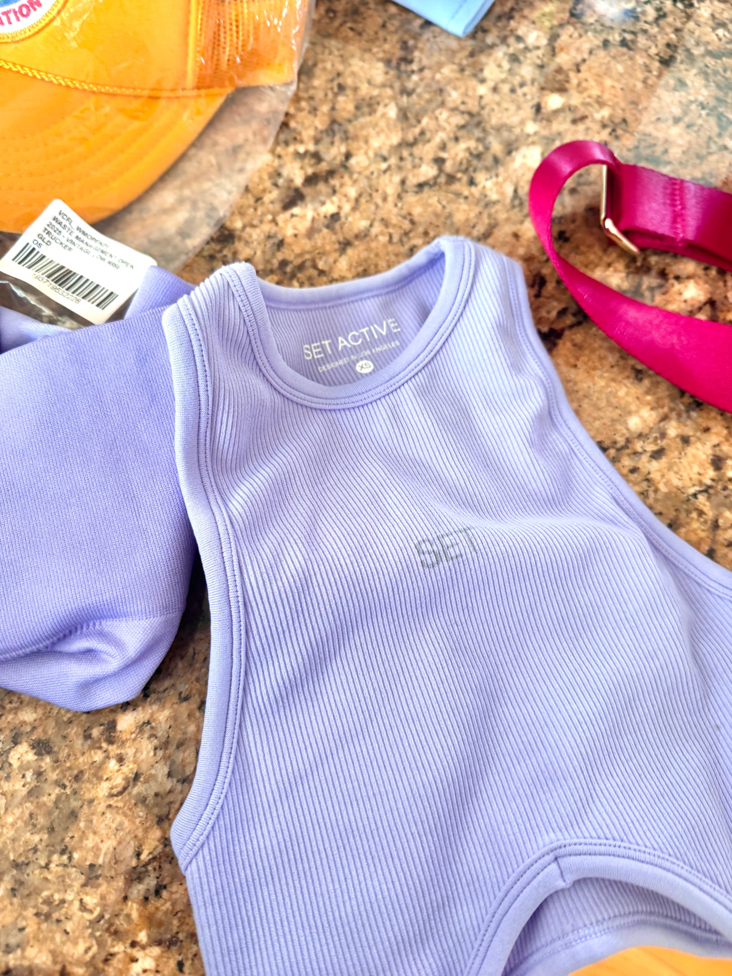 SET Active Matching Set in Lilac Purple - Sculptflex Power Angle Bra and Power Shorts in Lily