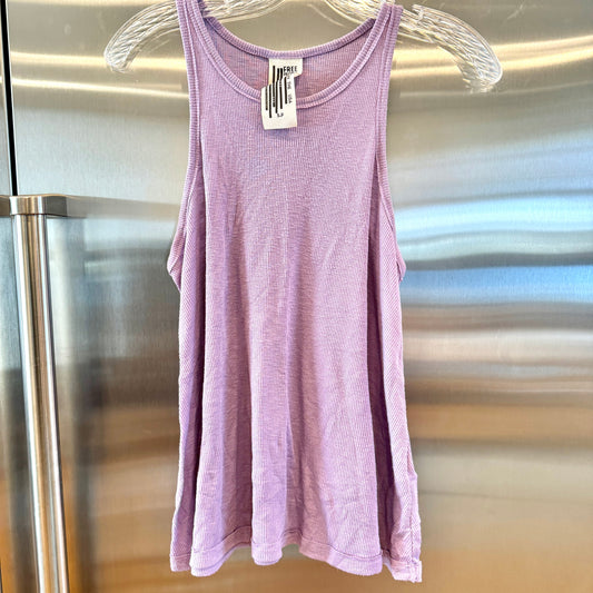 Free People Lavender Light Purple Ribbed High Neck Flowy Tank Top * Pre-owned