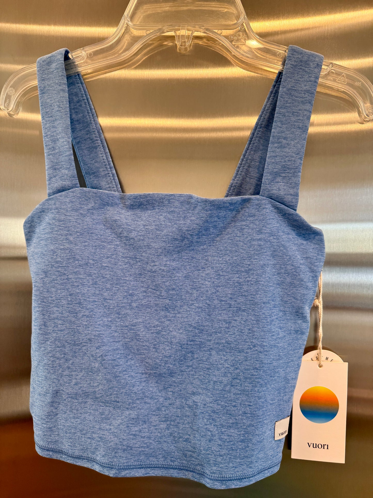 Vuori Elevation Square Neck Tank in Isle Blue Heather - Women’s