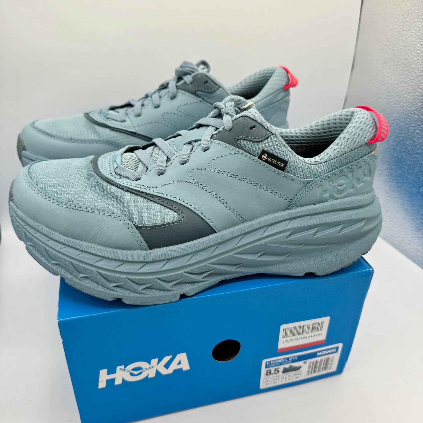 Hoka Bondi L Leather GTX GoreTex U Unisex , Stone Goblin Blue Cushioned Shoes