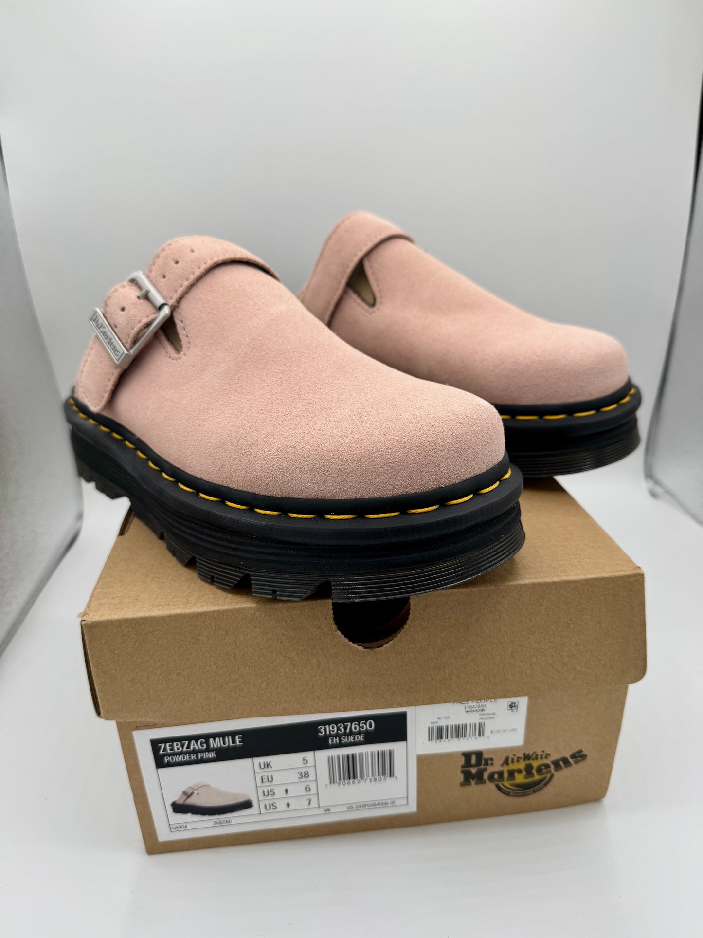 Dr Martin Zebzag Mule Unisex , Powder Pink