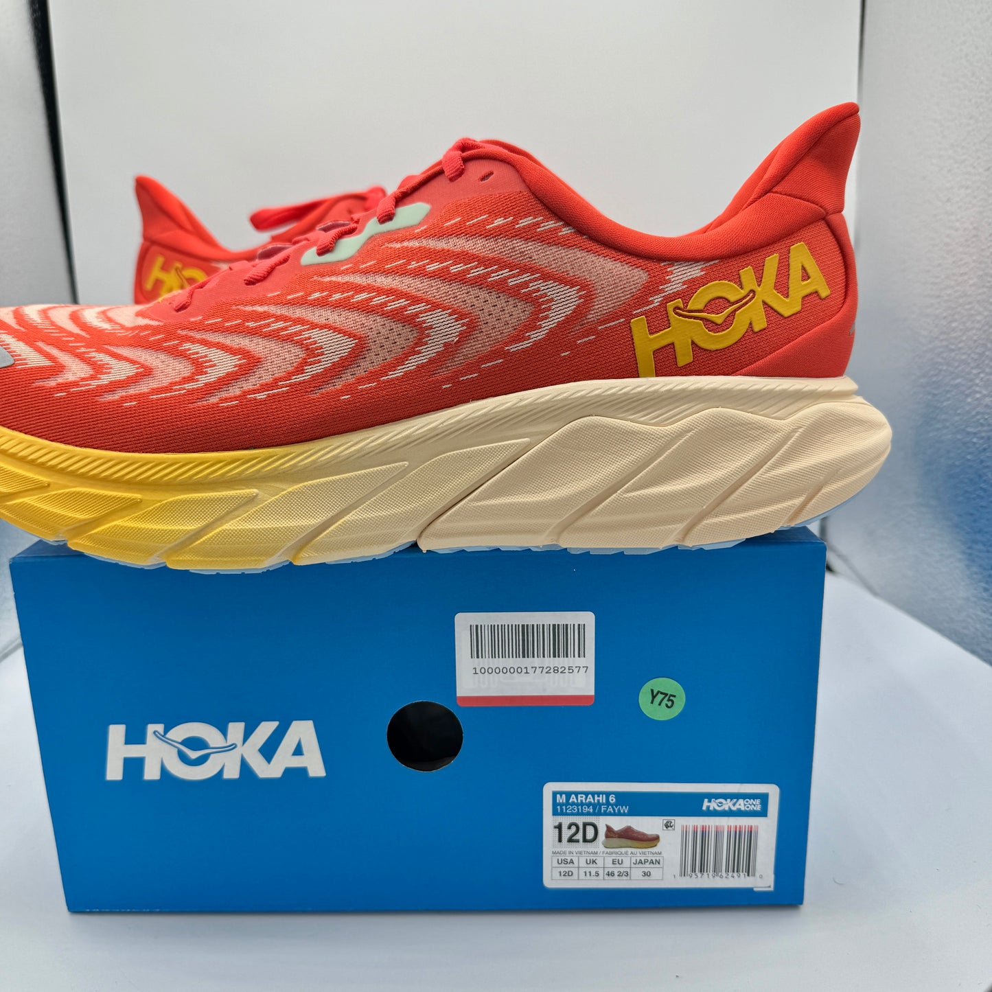 Hoka Arahi 6 Running Shoes in Fiesta Orange / Amber Yellow , Men’s Brand New