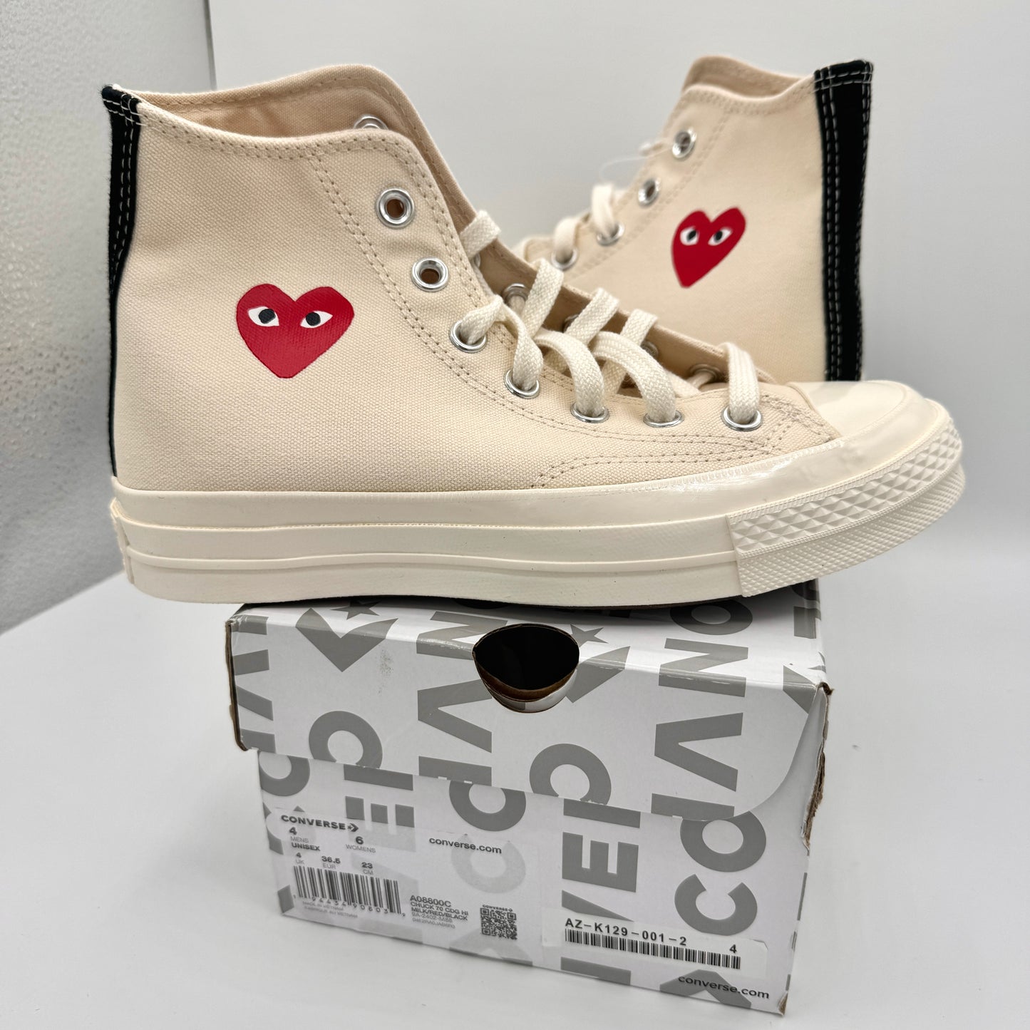 Commes Des Garçons CDG Play Converse High Top Chuck 70 Heart Sneaker
