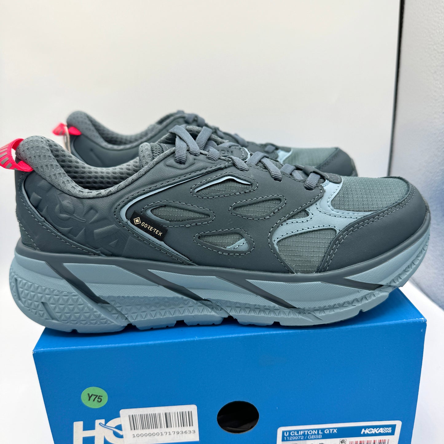 Hoka Clifton Leather Gore-Tex Waterproof Unisex Goblin Stone Blue GBSB