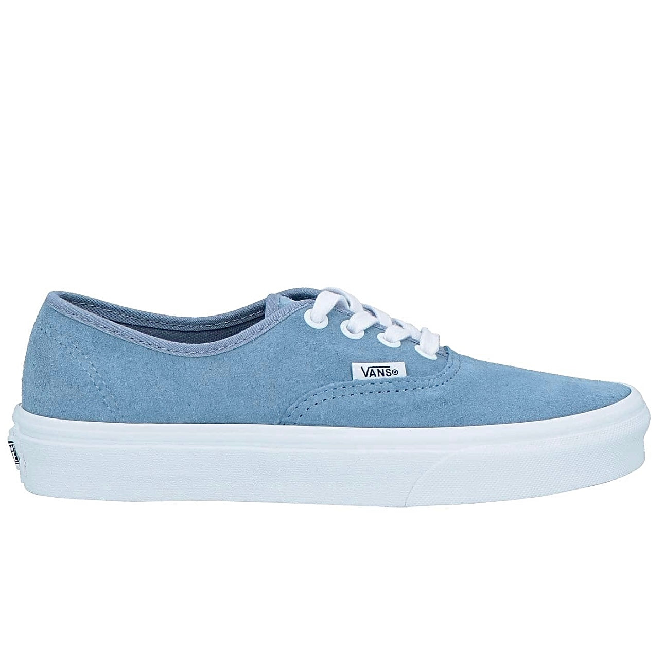 Vans Authentic Low Top Sneakers in Blue Ashley Pig Suede Leather