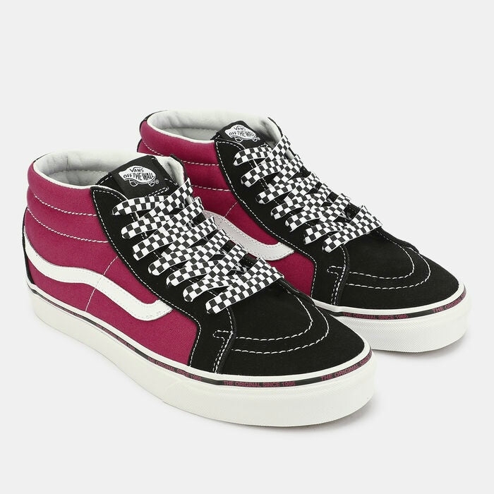 Vans Sk8 Mid Reissue Jazzy Magenta Black white skate sneakers maroon red