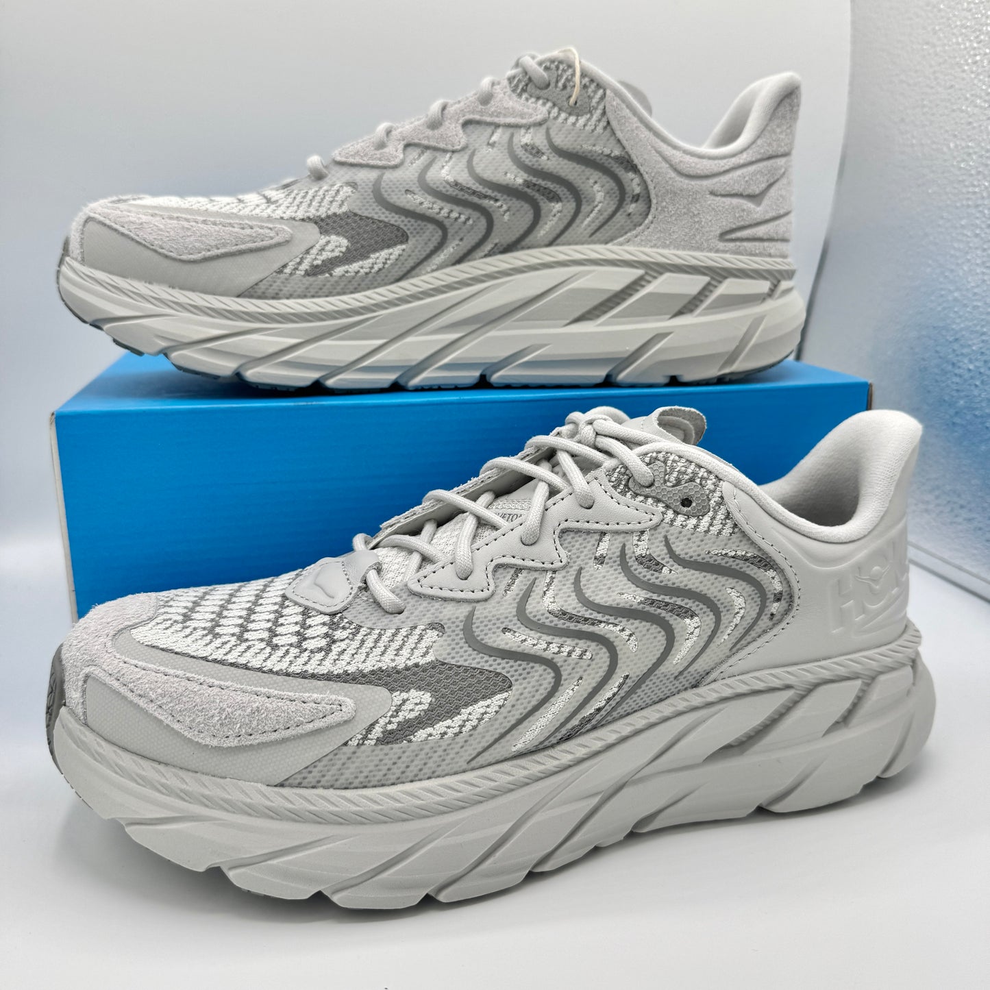 Hoka Clifton LS Grey Unisex in Stardust / Galactic Grey