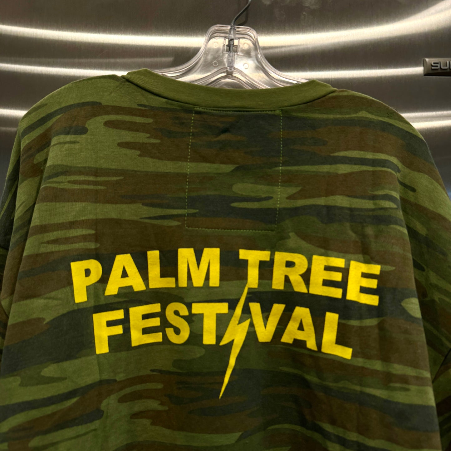 Aviator Nation Palm Tree Festival Green Camo Crewneck Sweatshirt relaxed