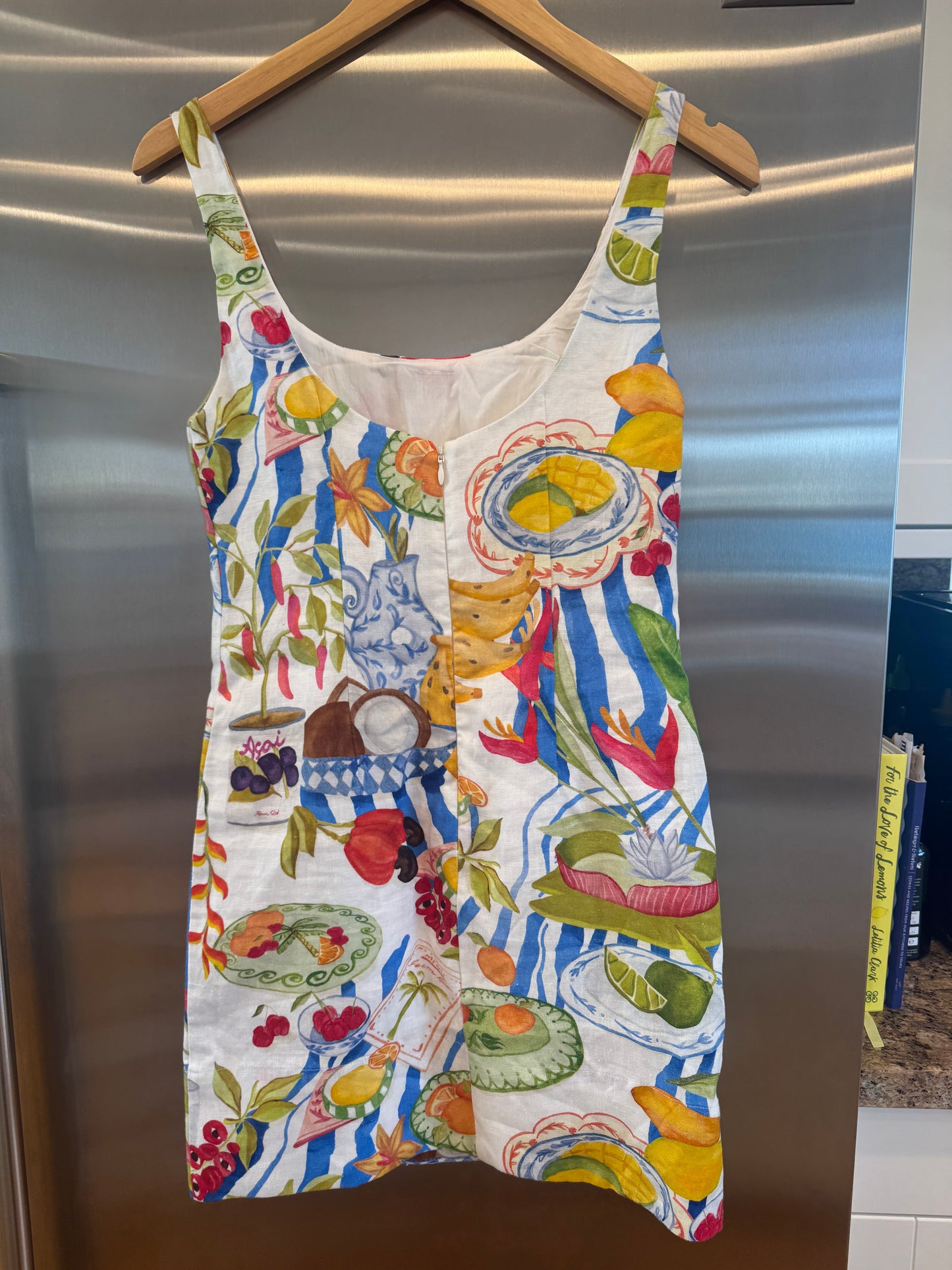 Farm Rio Linen Mini Dress in Fresh Table Multicolor