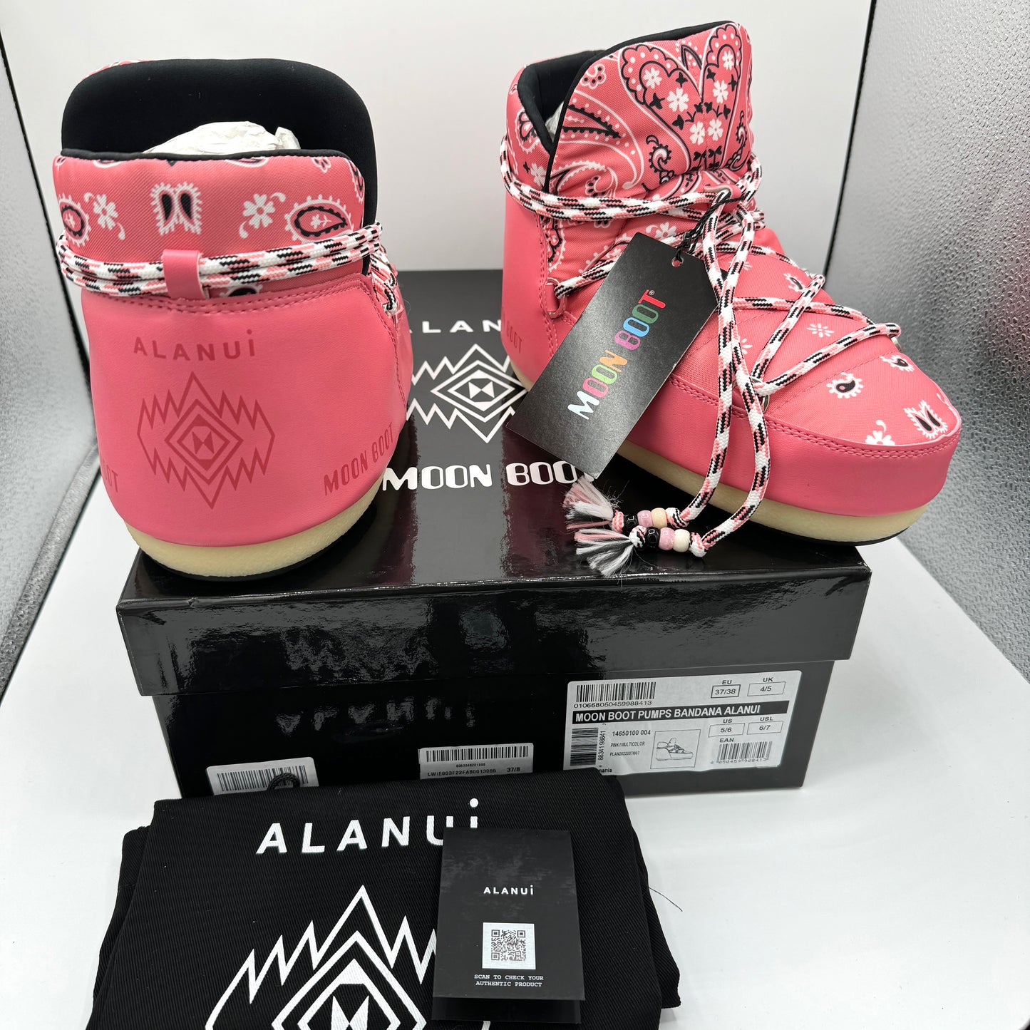 Moon Boot X ALANUI Pink Bandana Full Moon Low Pink Pumps Boots moonboots