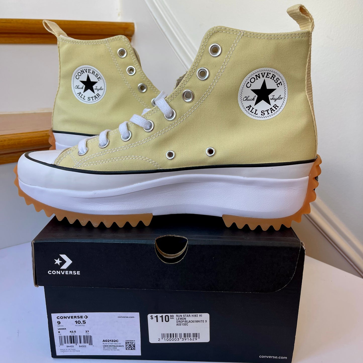 Converse Run Star Hike Platform in lemon drop , high top Chuck Taylor sneaker