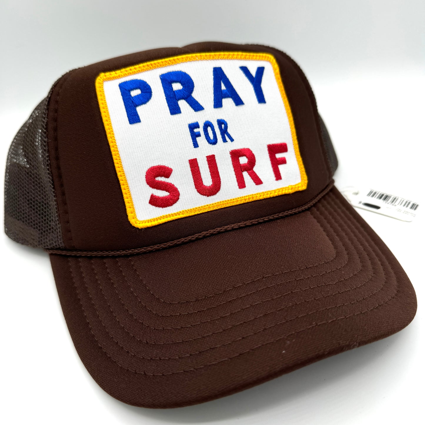 Aviator Nation Pray For Surf Brown Trucker Hat Cap Embroidered Classic beach