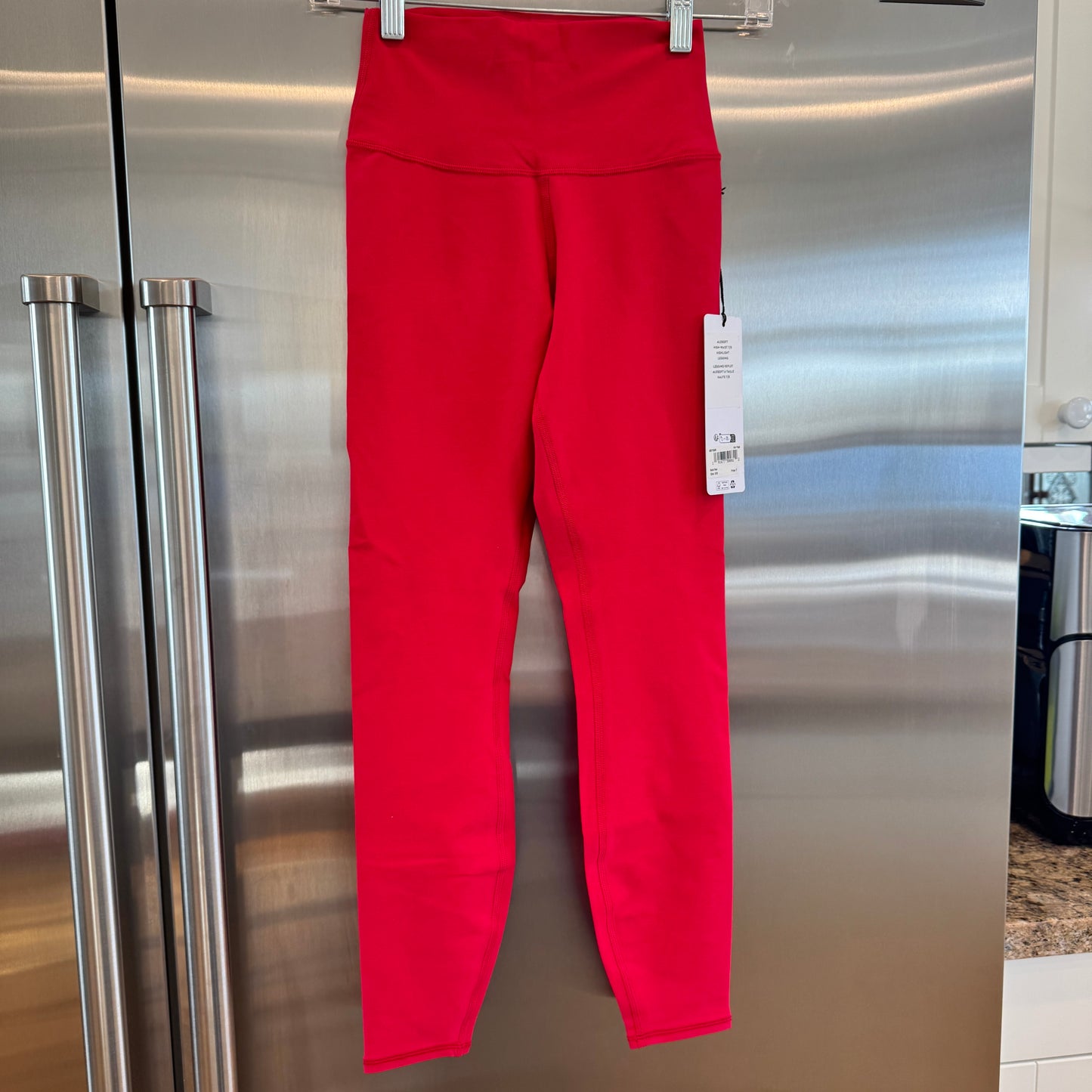 Alo Bold Red Alosoft Leggings High Waisted 7/8 Pants