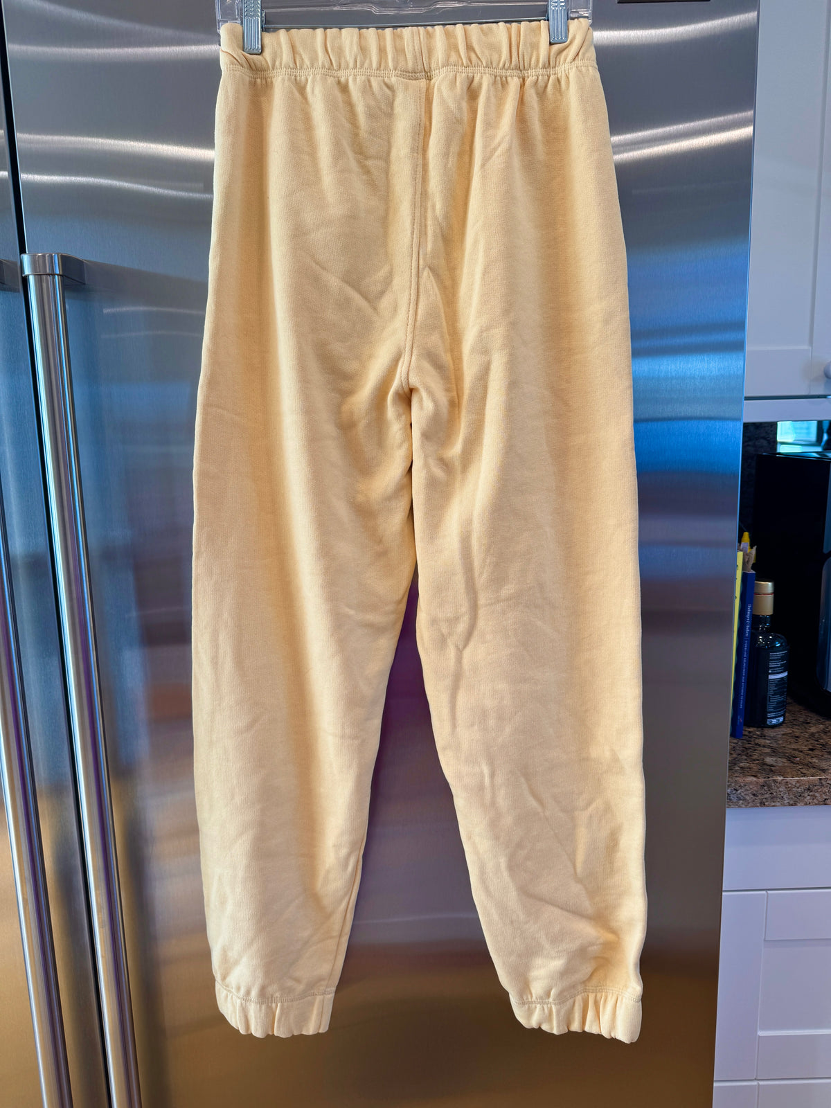 Ganni Isoli Sweatpants in Yellow French Terry Cotton with embroidered logo
