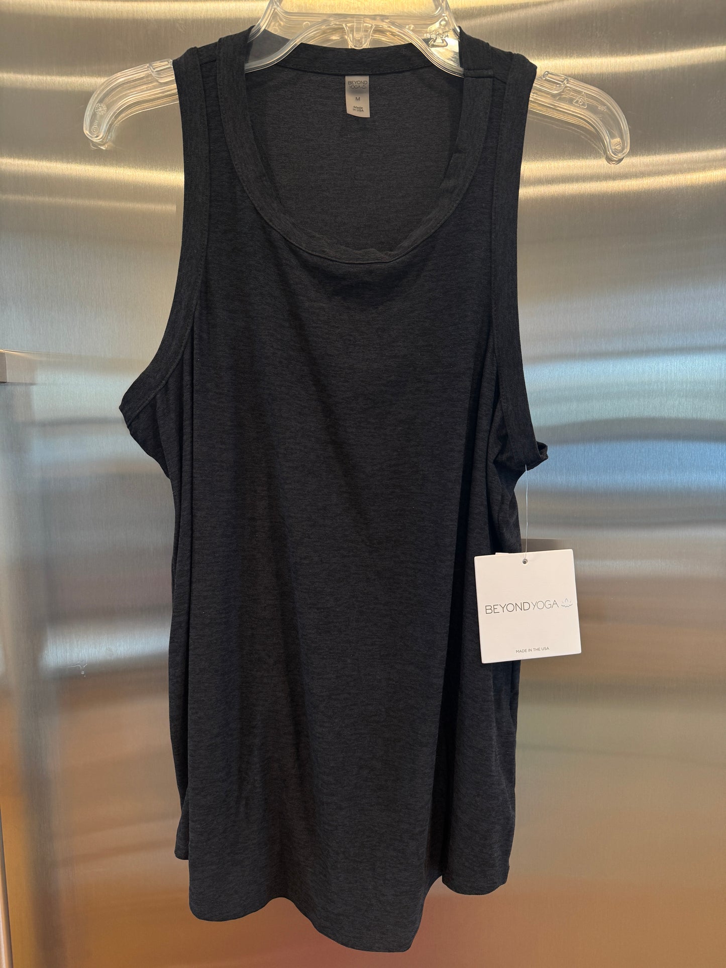 Beyond Yoga Featherweight Keep It Moving Tank Top in Darkest Night Black - Women’s