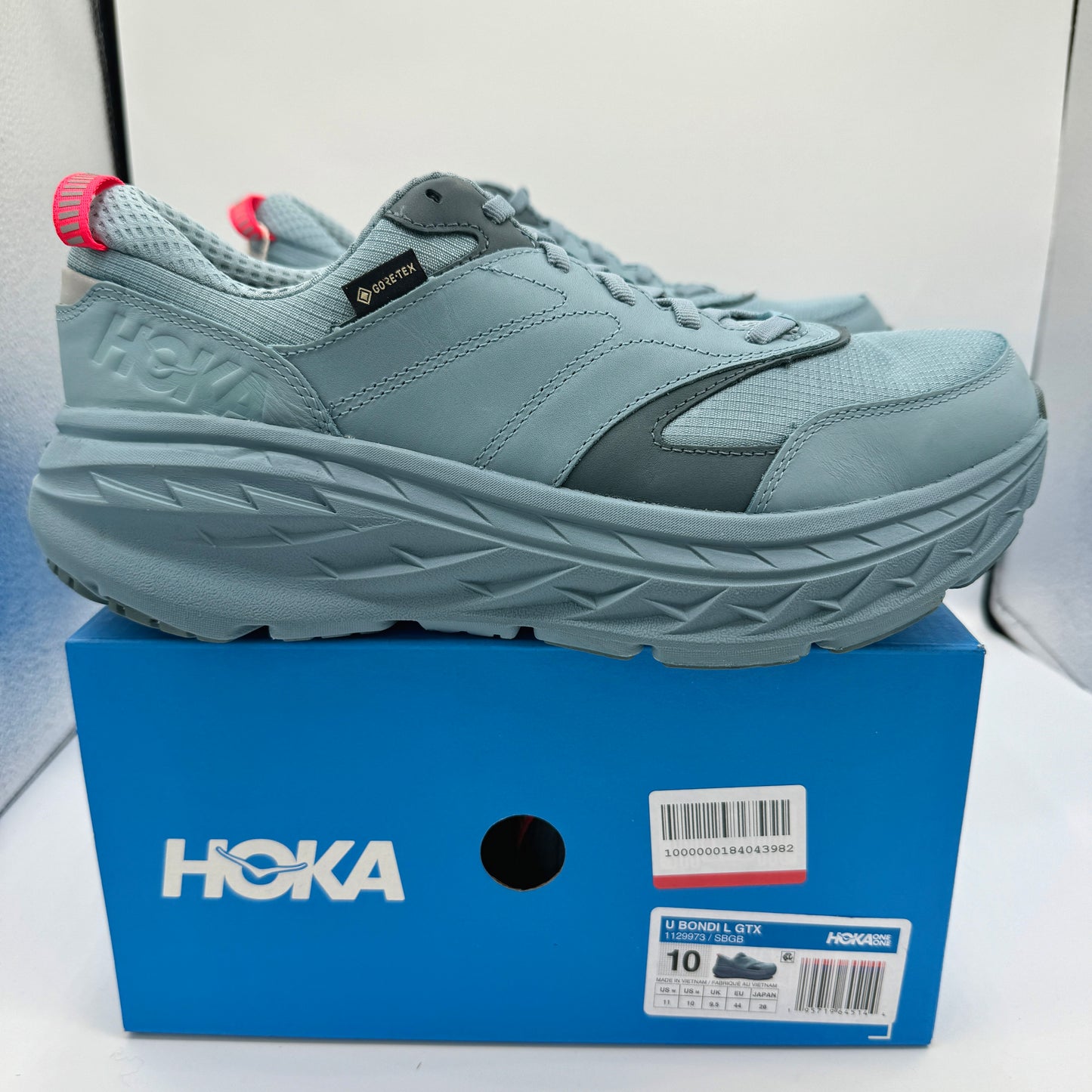 Hoka Bondi L Leather GTX GoreTex U Unisex , Stone Goblin Blue Cushioned Shoes