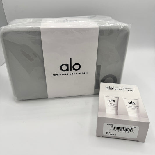 ALO Yoga Bundle Yoga Block Dove Grey and Wellness Minis Brand New
