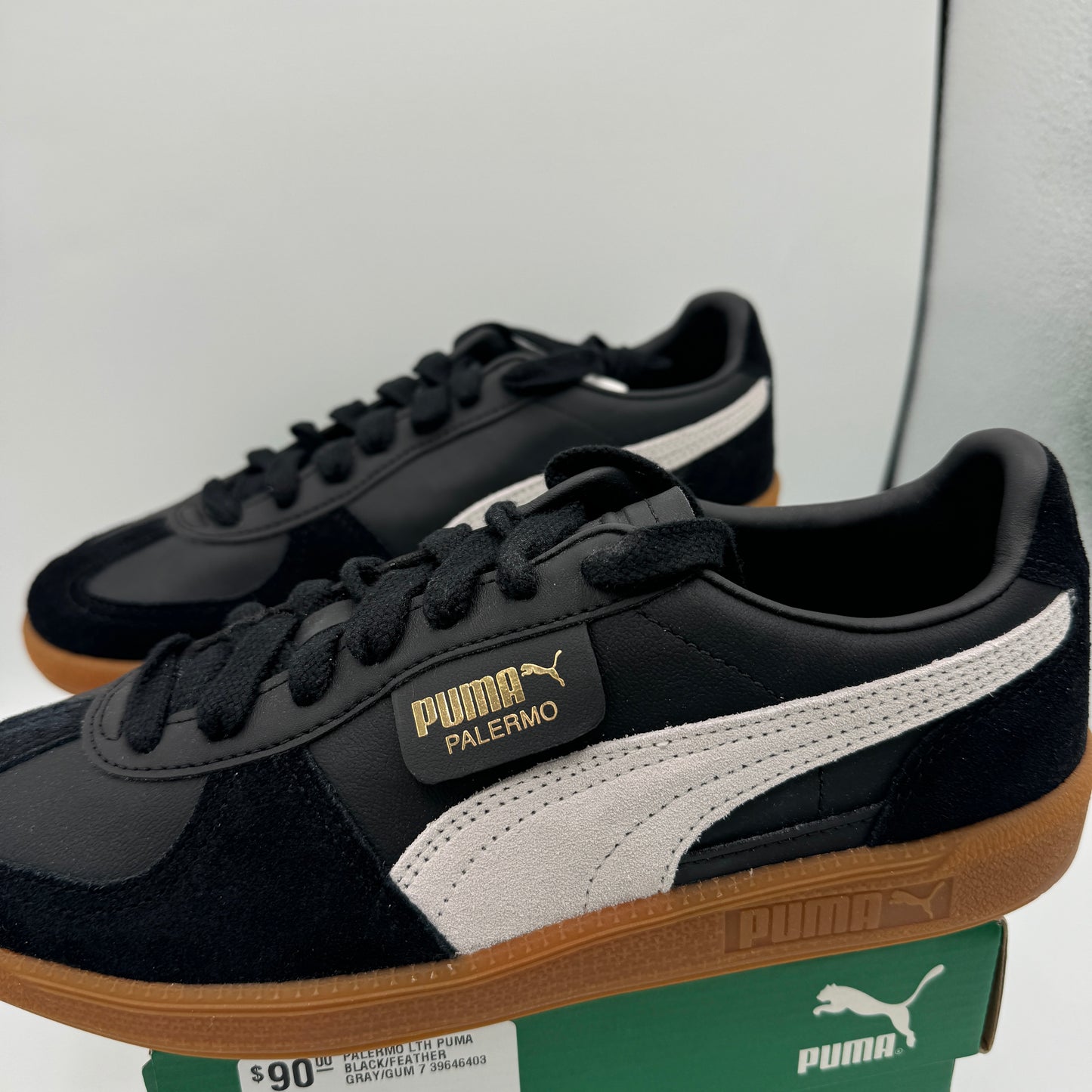 Puma Palermo Leather LTH Black / feather grey / gum sneakers brand new