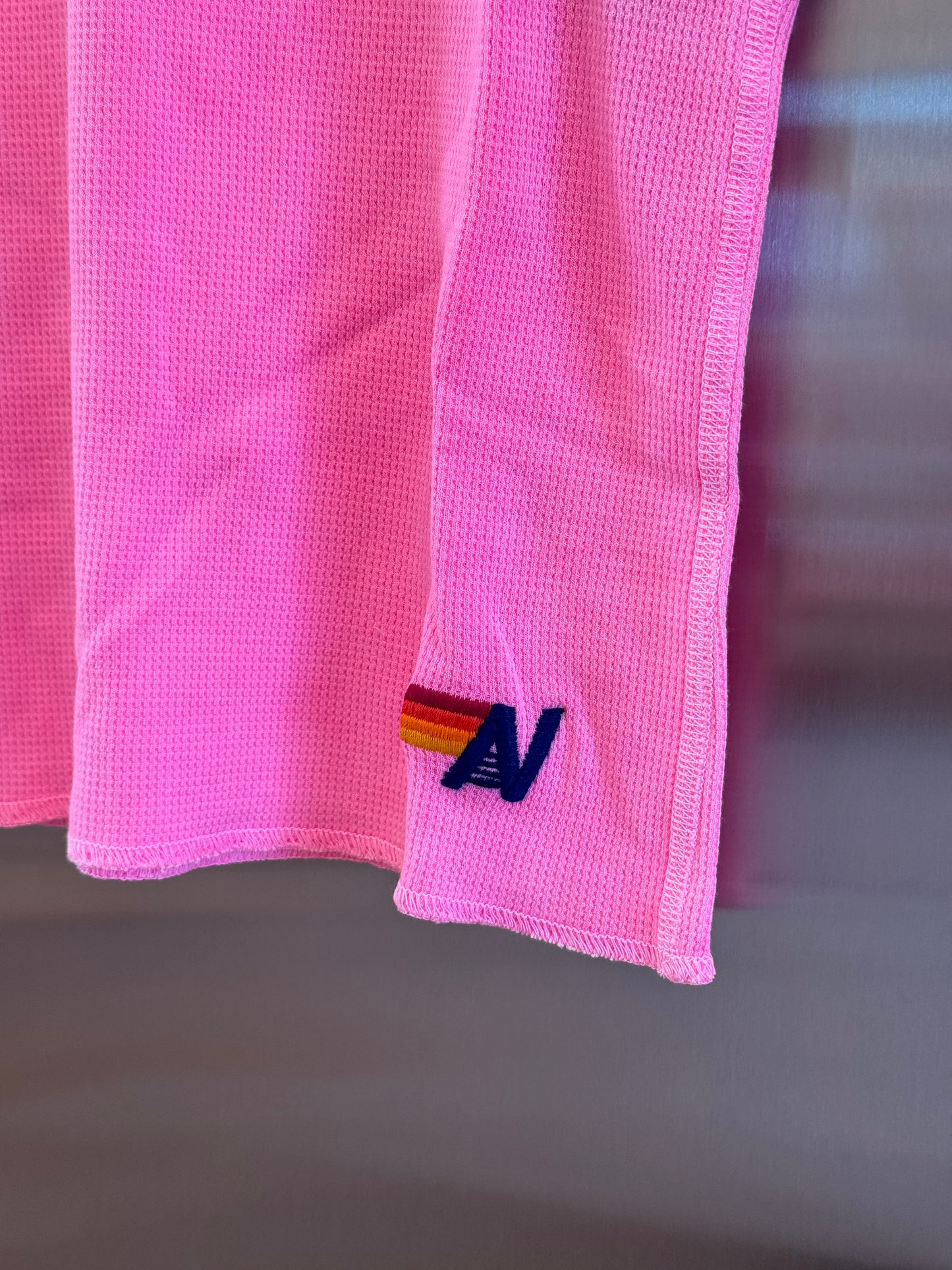 Aviator Nation Thermal Shirt with Venice Logo Neon Pink Unisex