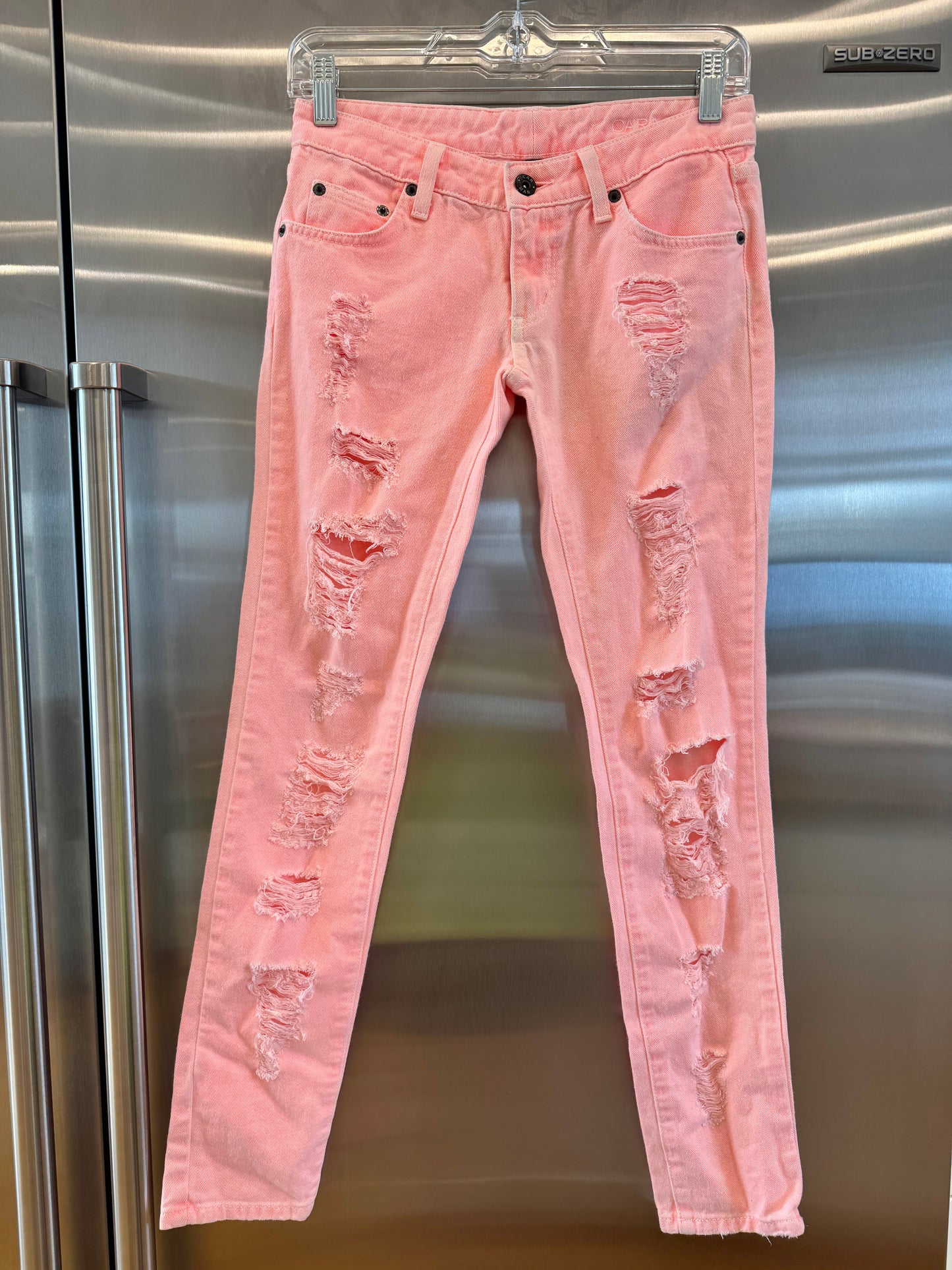 Carmar LF Orange Jeans Distressed Denim Pants
