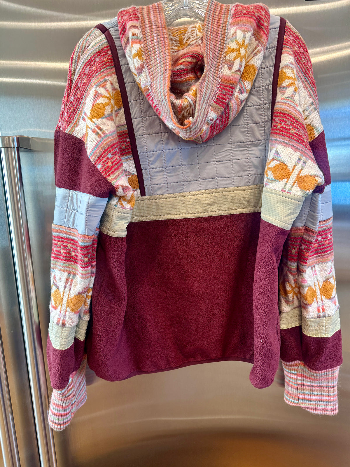 Free People To The Peak Quarter Zip Anorak Knit / Fleece Jacket - Mahogany , FP Movement