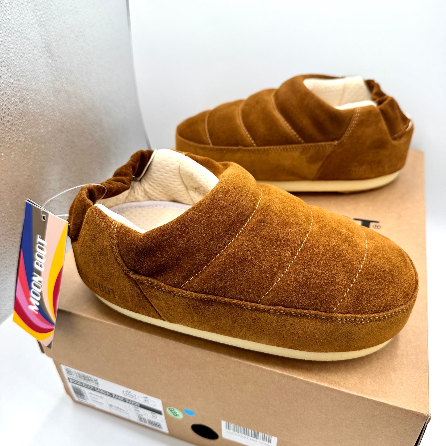 Moon Boot Evolution Slipper in Tan Suede Mule