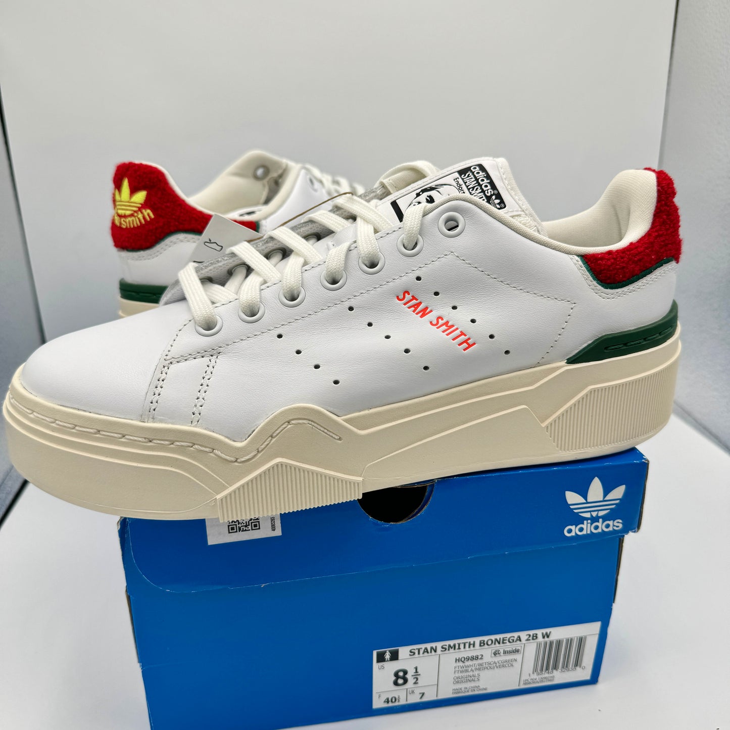 Adidas Stan Smith Bonega Platform Women’s Sneaker 2B sherpa heel white red