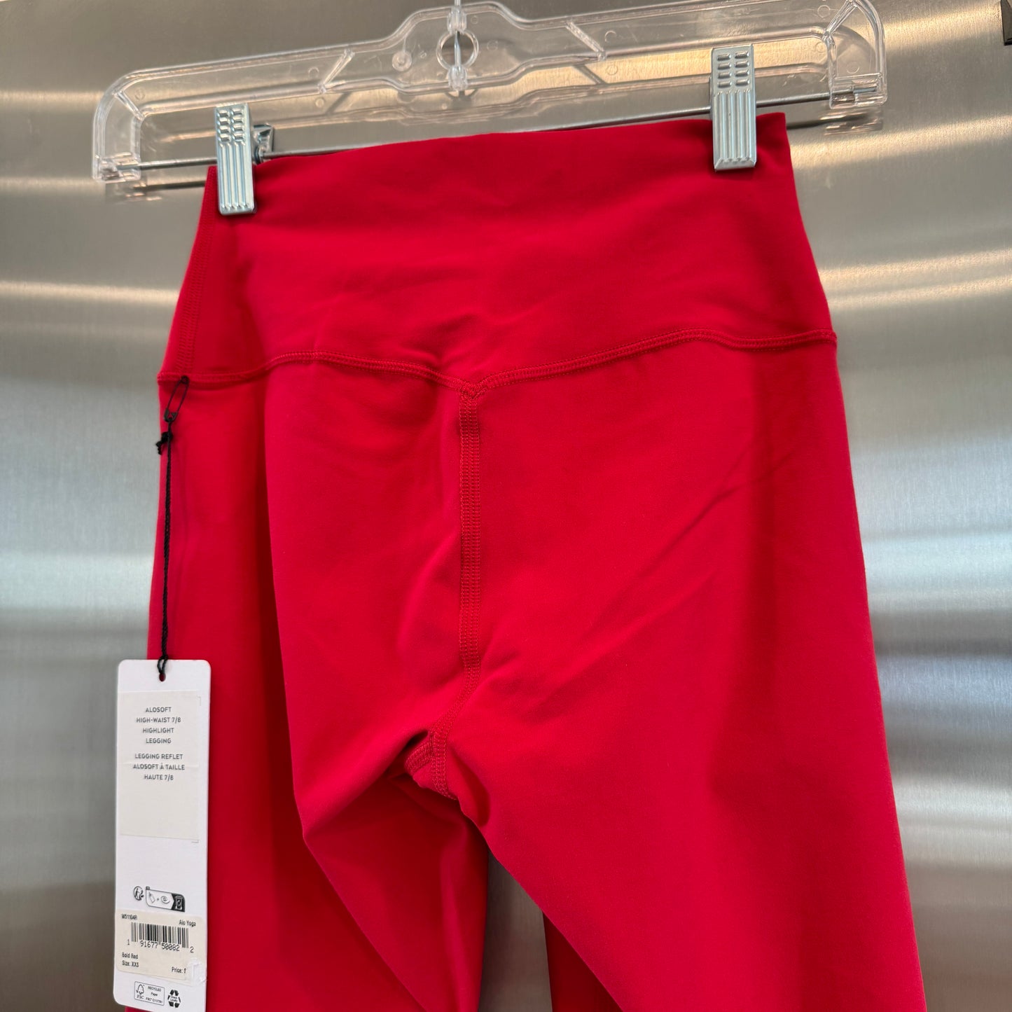 Alo Bold Red Alosoft Leggings High Waisted 7/8 Pants