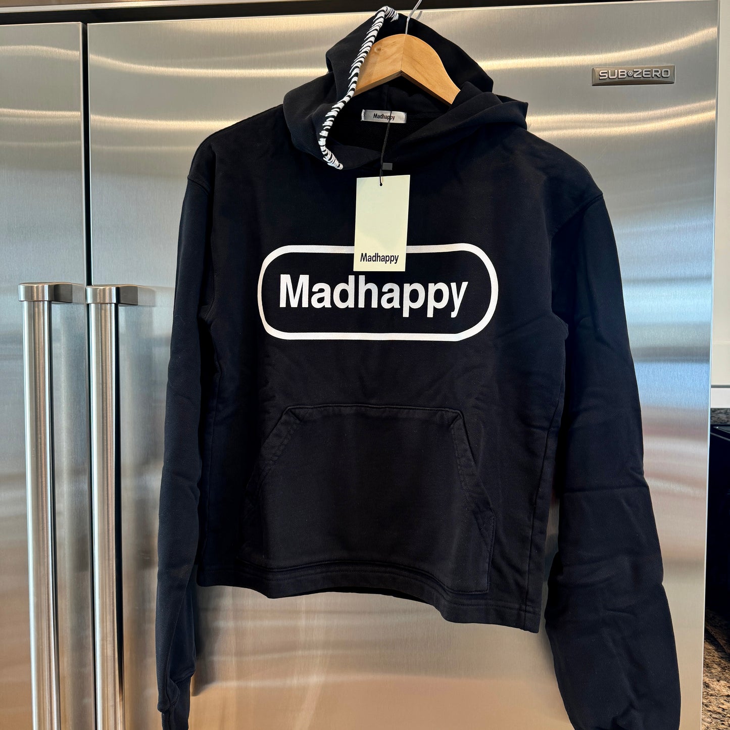 MadHappy Classics Universal Hoodie in black Pill logo design embroidered