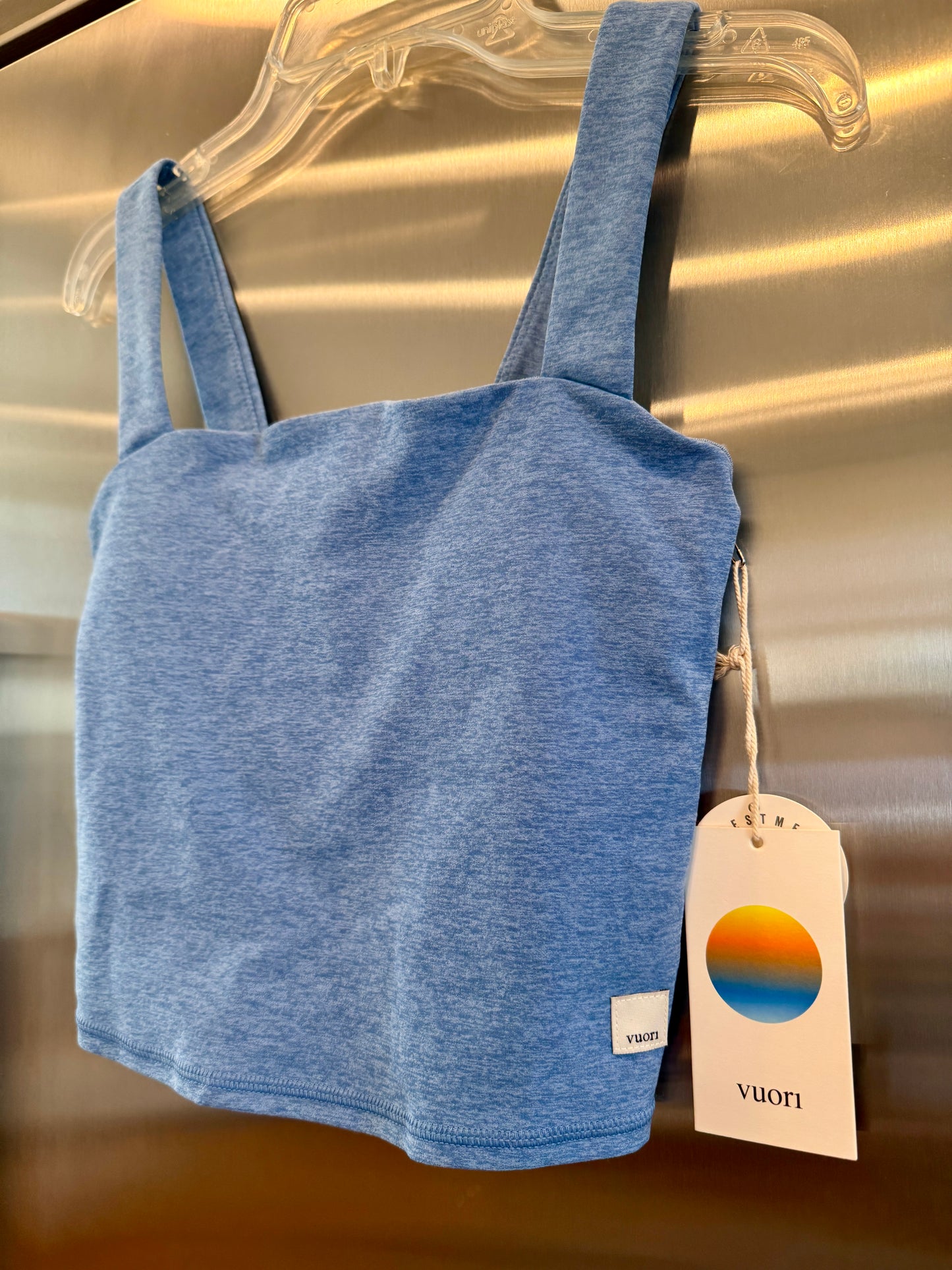 Vuori Elevation Square Neck Tank in Isle Blue Heather - Women’s