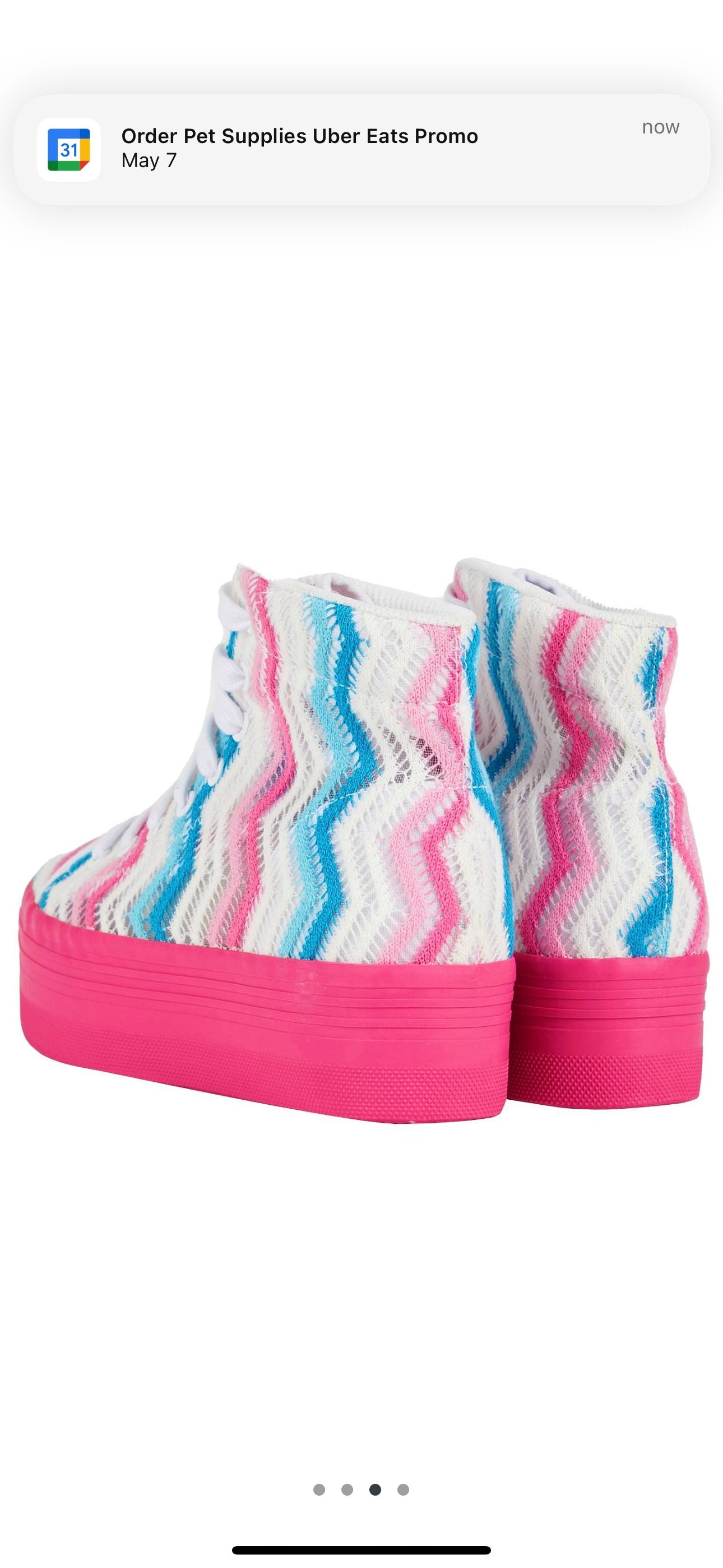 Jeffrey Campbell JC Play Homg Platform High Top Sneakers Crochet Multi pink