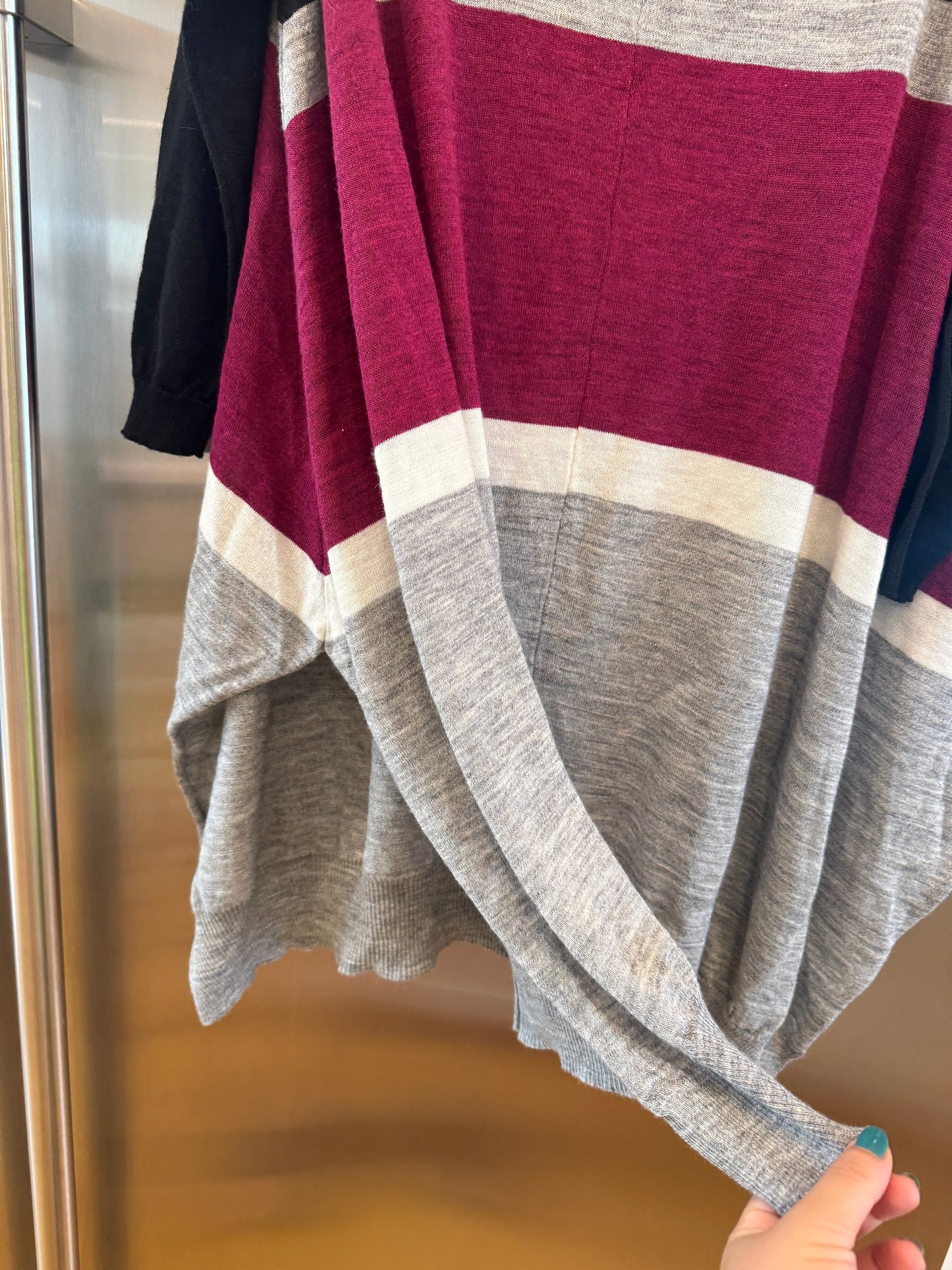 Free People Oversized Knit Sweater * Pre-Owned * Colorblock Top , Made in Italy ,