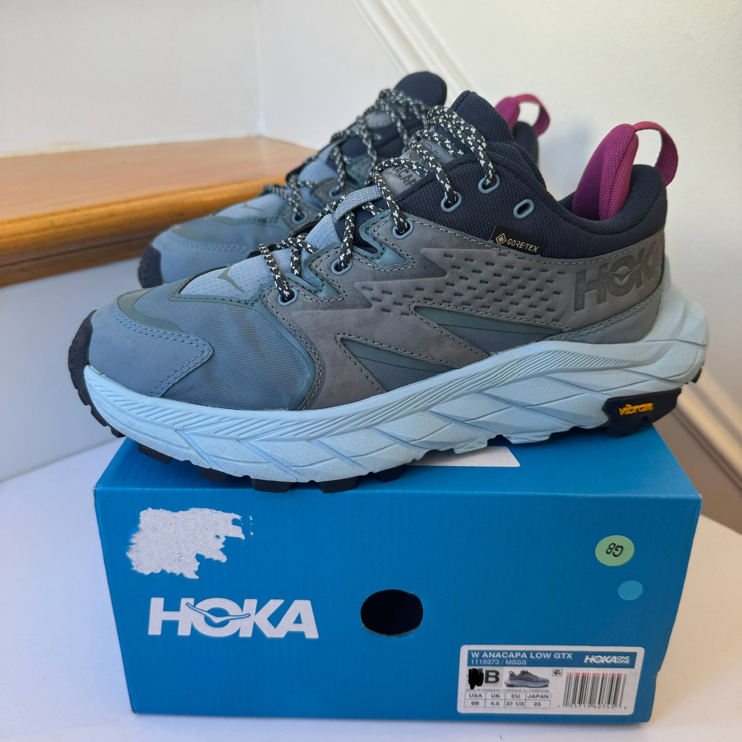 Hoka Anacapa Low USED Women’s Hiking Shoes MSSS Mountain Spring Summer Song Blue