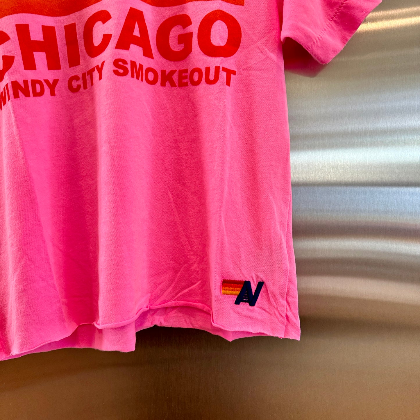 Aviator Nation Windy City Smokeout Festival Neon Pink Crop Top Chicago