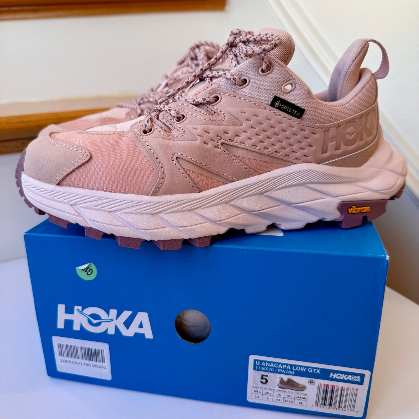 Hoka Anacapa Low GTX Hiking Shoes Pale Mauve / Peach Whip Gore Tex Boots