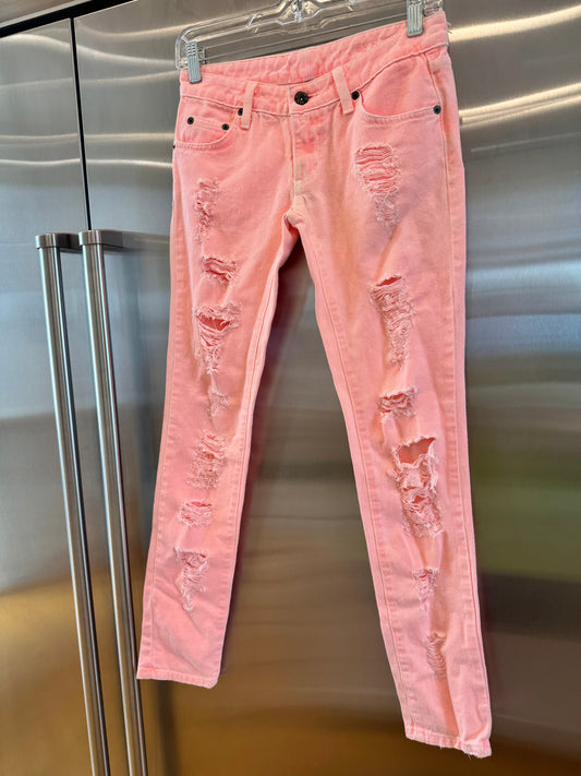 Carmar LF Orange Jeans Distressed Denim Pants