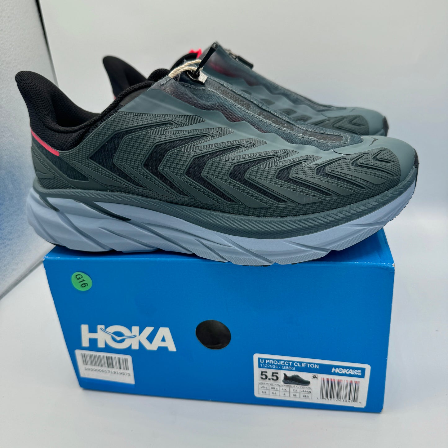 Hoka Project Clifton Unisex Shoes - Lead / Navy Goblin GBBG Blue