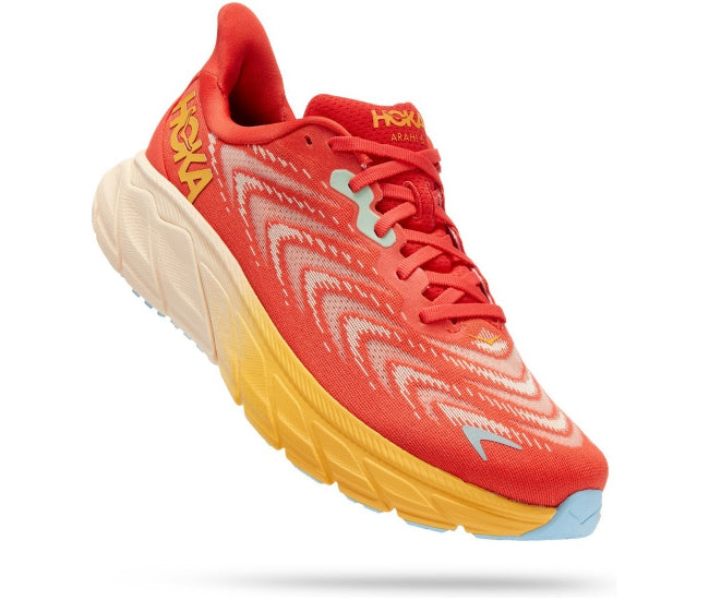 Hoka Arahi 6 Running Shoes in Fiesta Orange / Amber Yellow , Men’s Brand New