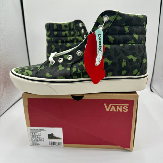 Vans Sk8 Hi Comfycush Classic High Top Sneakers Green Leopard Cactus Scarab