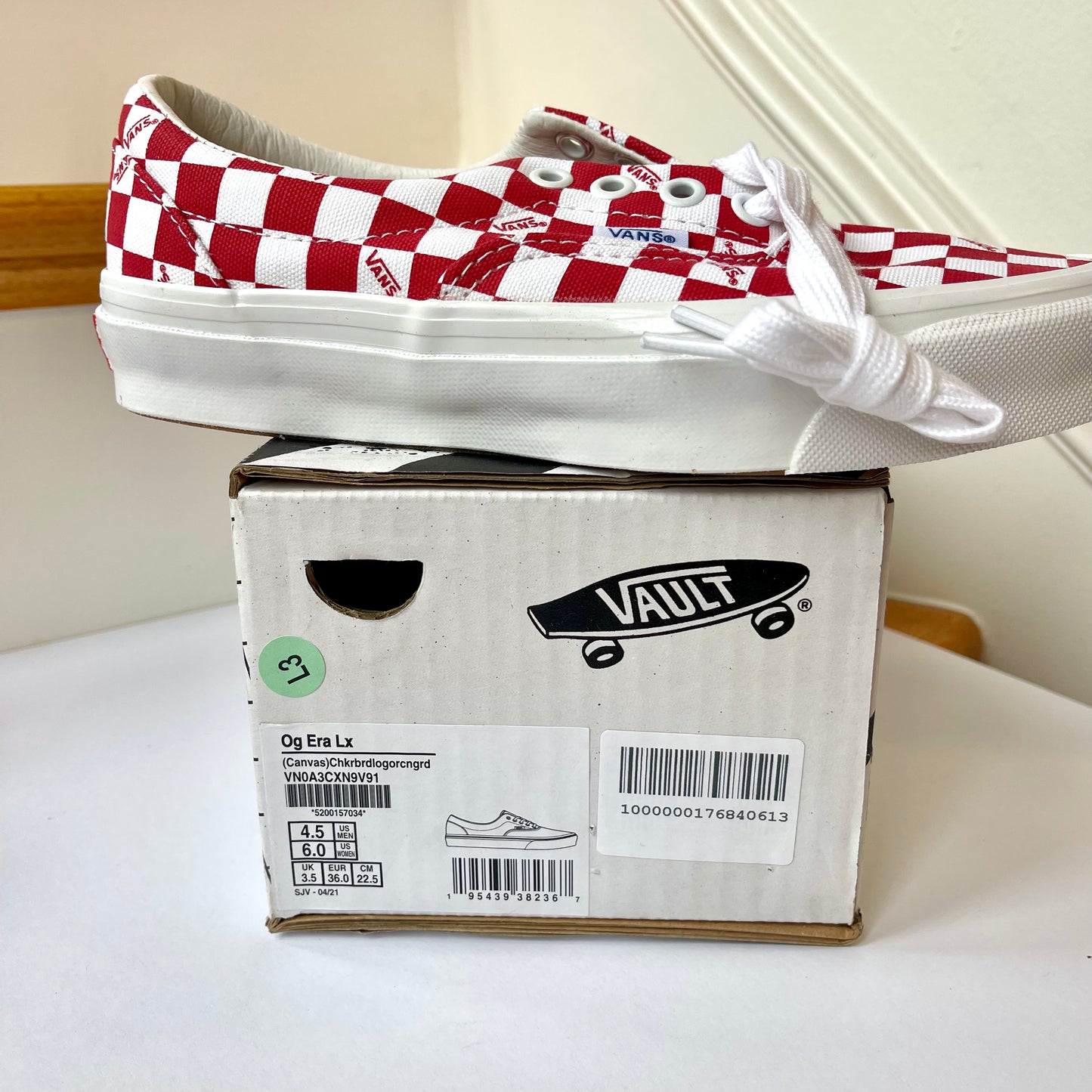 Vans OG Era LX Lace Up Sneakers in red logo checkerboard classic sneakers